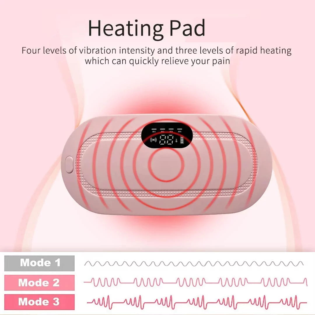 Electric Period Cramp Massager Vibrating Heating Belt for Menstrual Colic Relief