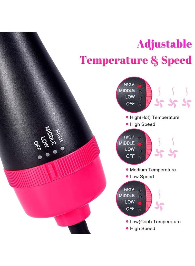 3-In-1 Hair Dryer And Volumizer Black/Pink