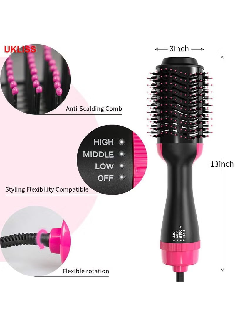 3-In-1 Hair Dryer And Volumizer Black/Pink