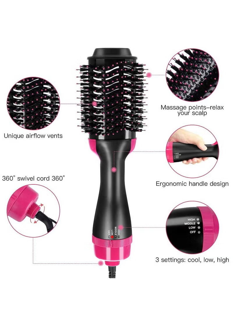 3-In-1 Hair Dryer And Volumizer Black/Pink