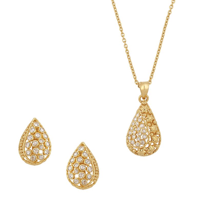 Pear Diamonds Pendant Set